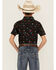 Image #4 - Cody James Boys' Sheriff Conversation Print Short Sleeve Snap Western Shirt  , Black, hi-res