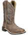Image #1 - Smoky Mountain Little Girls' Willow Western Boots - Broad Square Toe, Brown, hi-res