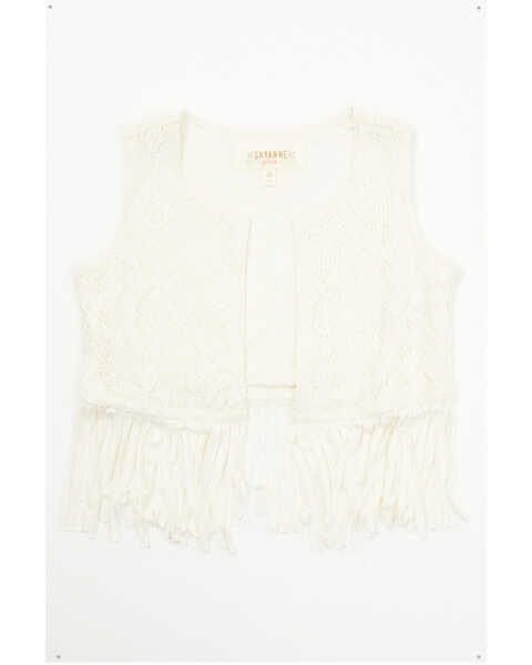 Image #1 - Shyanne Toddler Girls' Flawless Fringe Lace Vest , Cream, hi-res