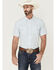 Image #1 - Moonshine Spirit Men's River Delta Small Plaid Short Sleeve Pearl Snap Western Shirt, Cream, hi-res
