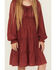 Image #3 - Shyanne Girls' Baby Down Bow Long Sleeve Mini Dress, Red, hi-res
