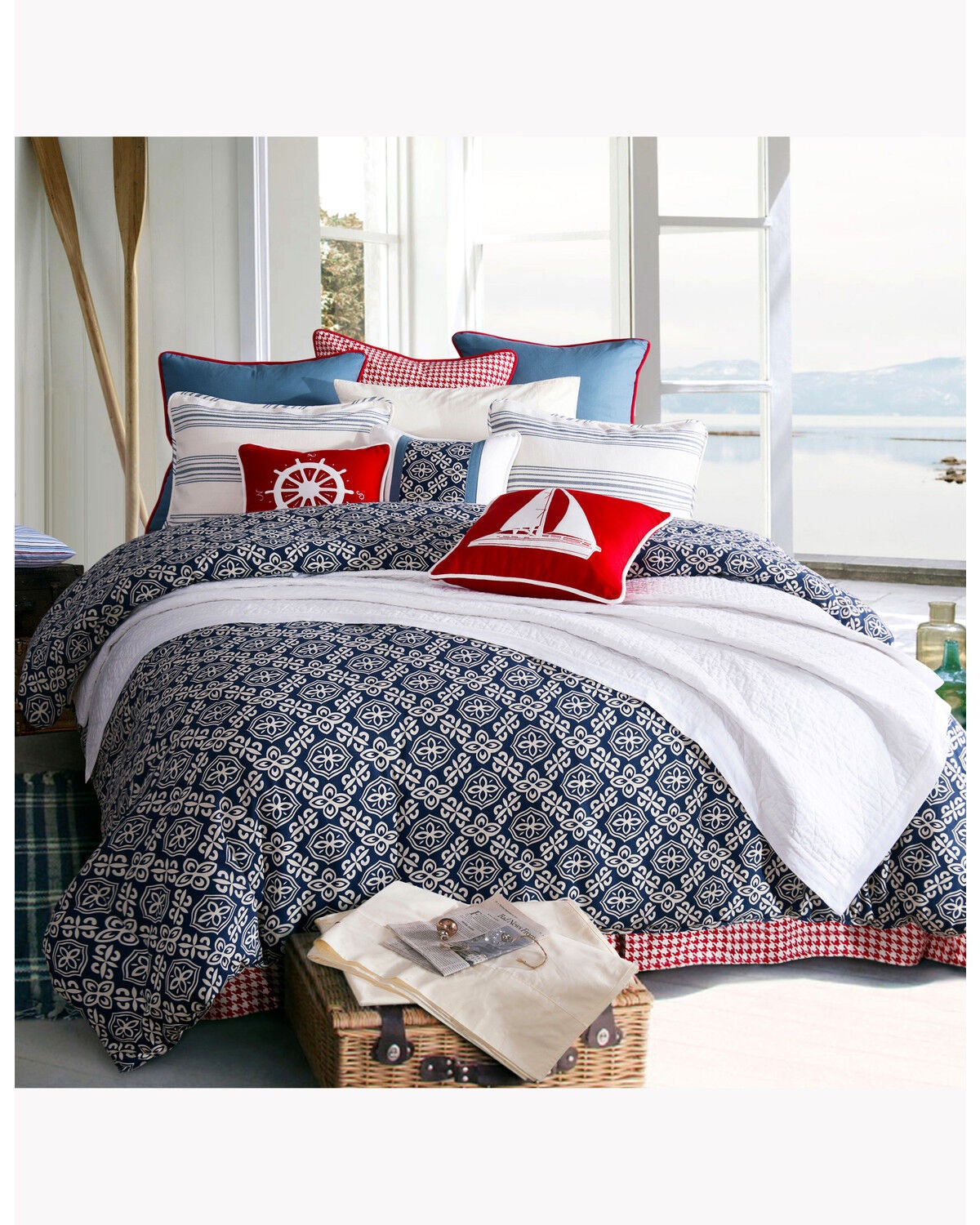 HiEnd Accents St. Clair Super Queen Bedding Set, Blue, hi-res
