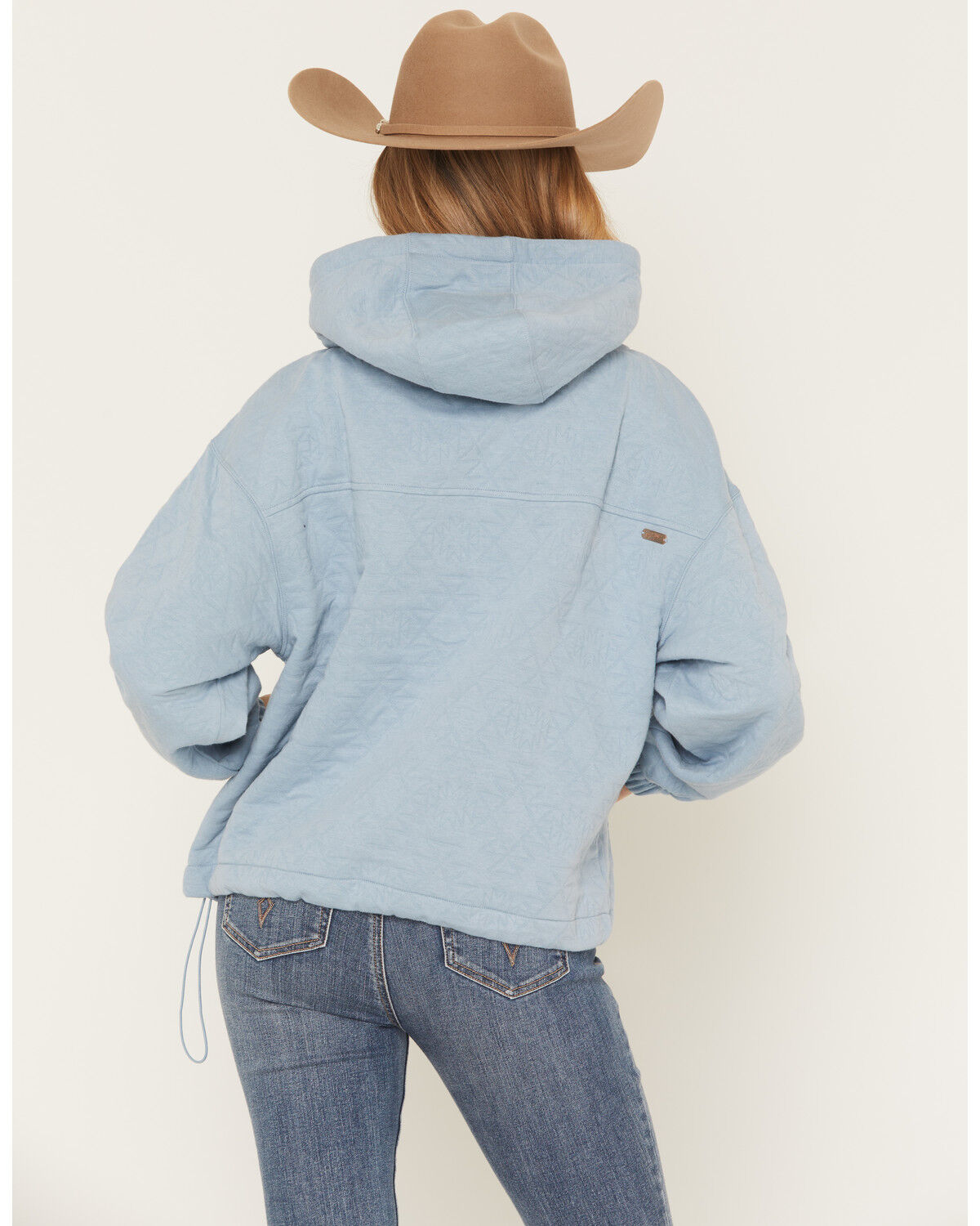 Image #4 - Hooey Women's Half Zip Hooded Pullover, Blue, hi-res