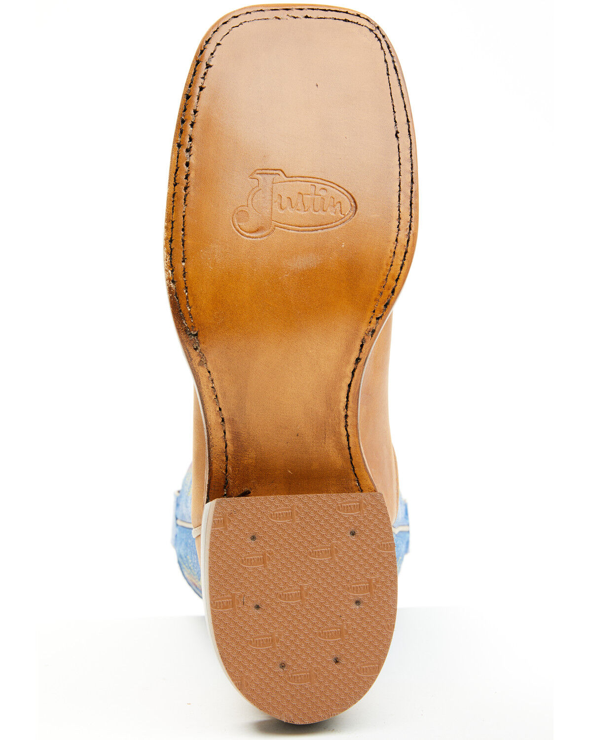 Image #7 - Justin Women's Peyton Western Boots - Broad Square Toe, Cognac, hi-res