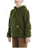 Image #2 - Carhartt Toddler Boys' Half Zip Long Sleeve Fleece Hooded Pullover , Green, hi-res
