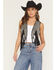 Image #1 - Vocal Women's Crystal Fringe Faux Suede Vest, Black, hi-res