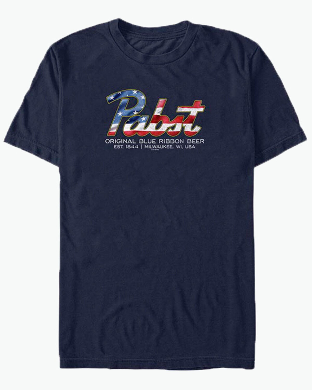 Pabst Men's Patriotic Logo Short Sleeve Graphic T-Shirt, Navy, hi-res
