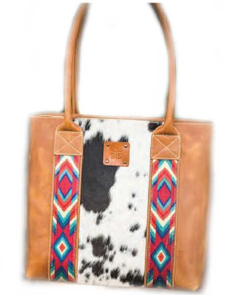 STS Ranchwear by Carroll Women's Cowhide Basic Bliss Tote, Brown, hi-res