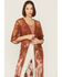 Image #2 - Shyanne Women's Rust Lace Tassel Kimono, , hi-res
