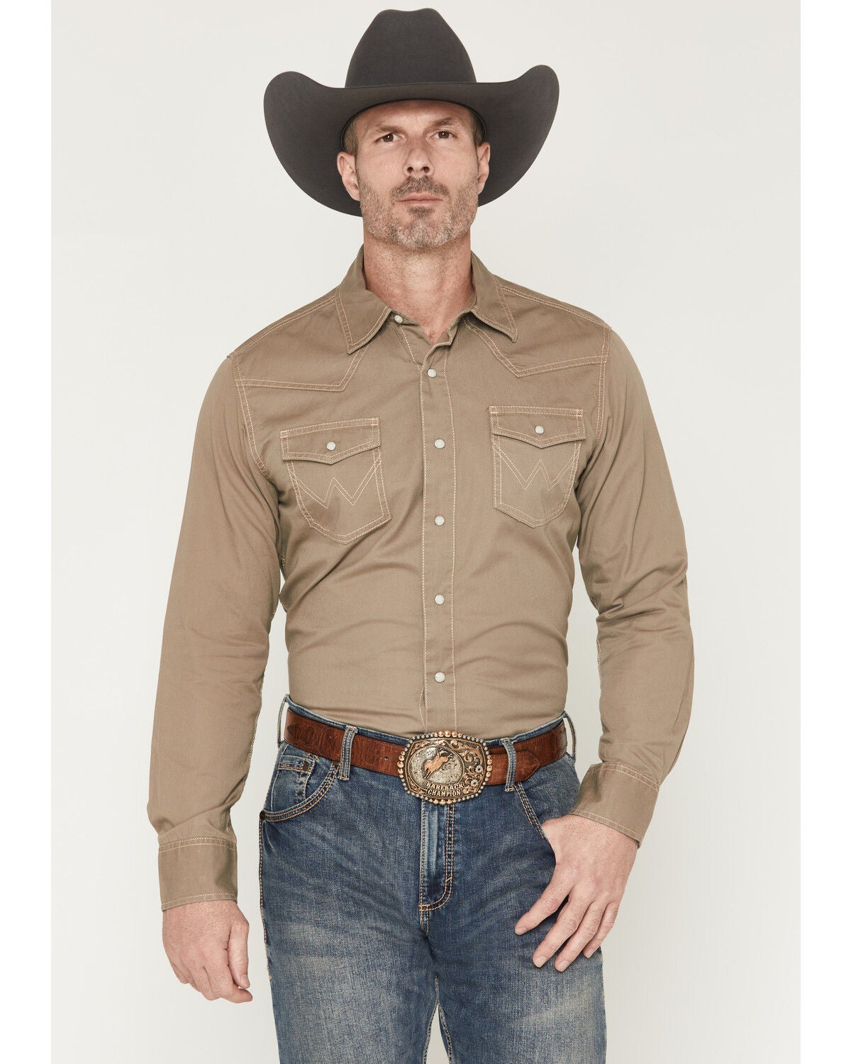 Product Name: Wrangler Retro Men's Premium Solid Long Sleeve Snap Western Shirt