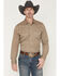 Image #1 - Wrangler Retro Men's Premium Solid Long Sleeve Snap Western Shirt, Taupe, hi-res