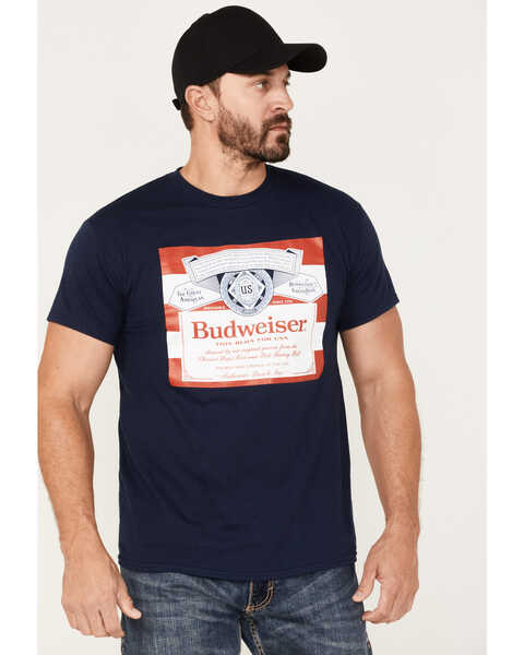 Image #1 - Brew City Beer Gear Men's Budweiser Patriotic Logo Short Sleeve T-Shirt, , hi-res