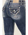 Image #2 - Miss Me Women's Medium Wash Mid Rise Embroidered Pocket Bootcut Jeans, , hi-res