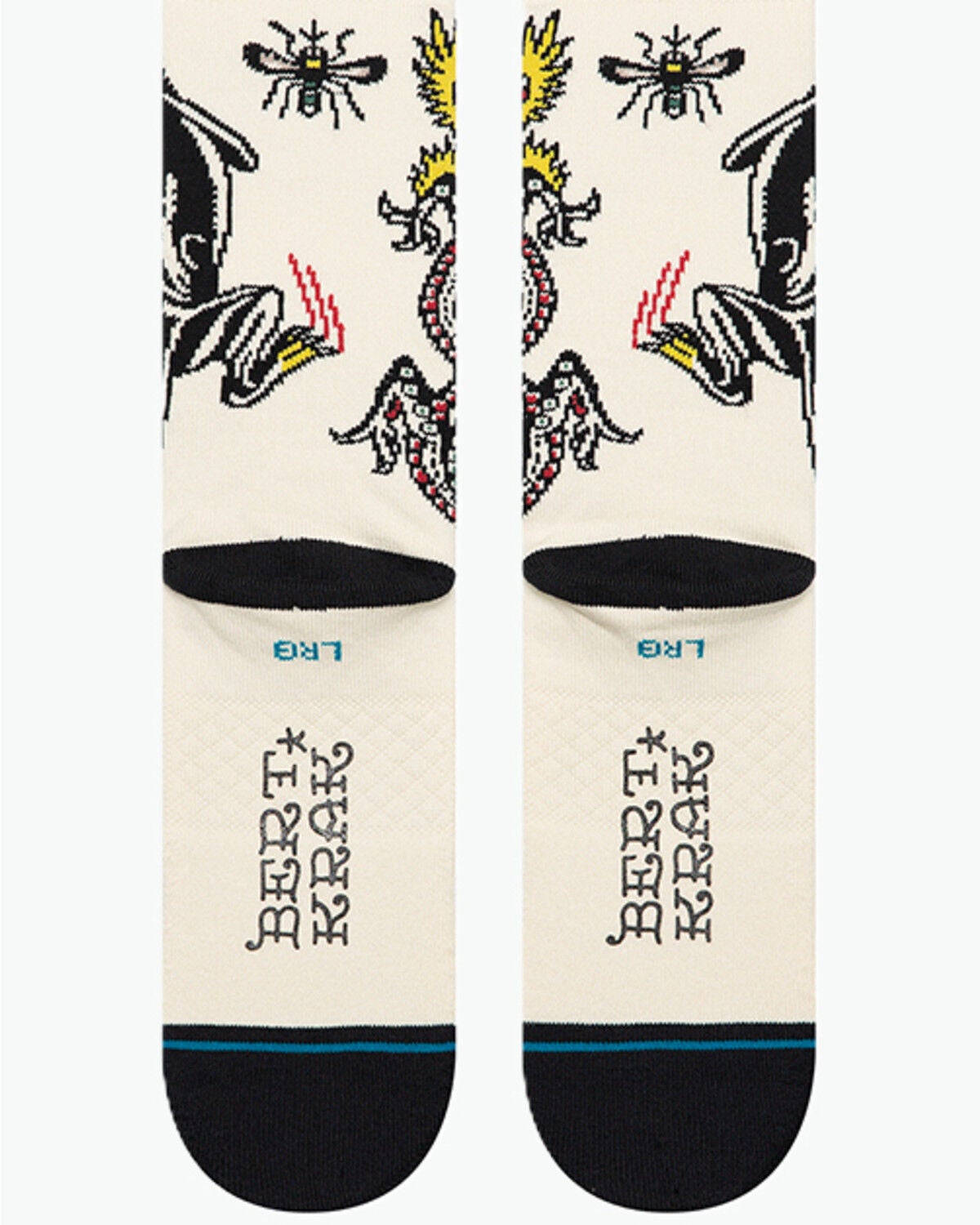 Image #3 - Stance Men's Battle Crew Socks, Cream, hi-res