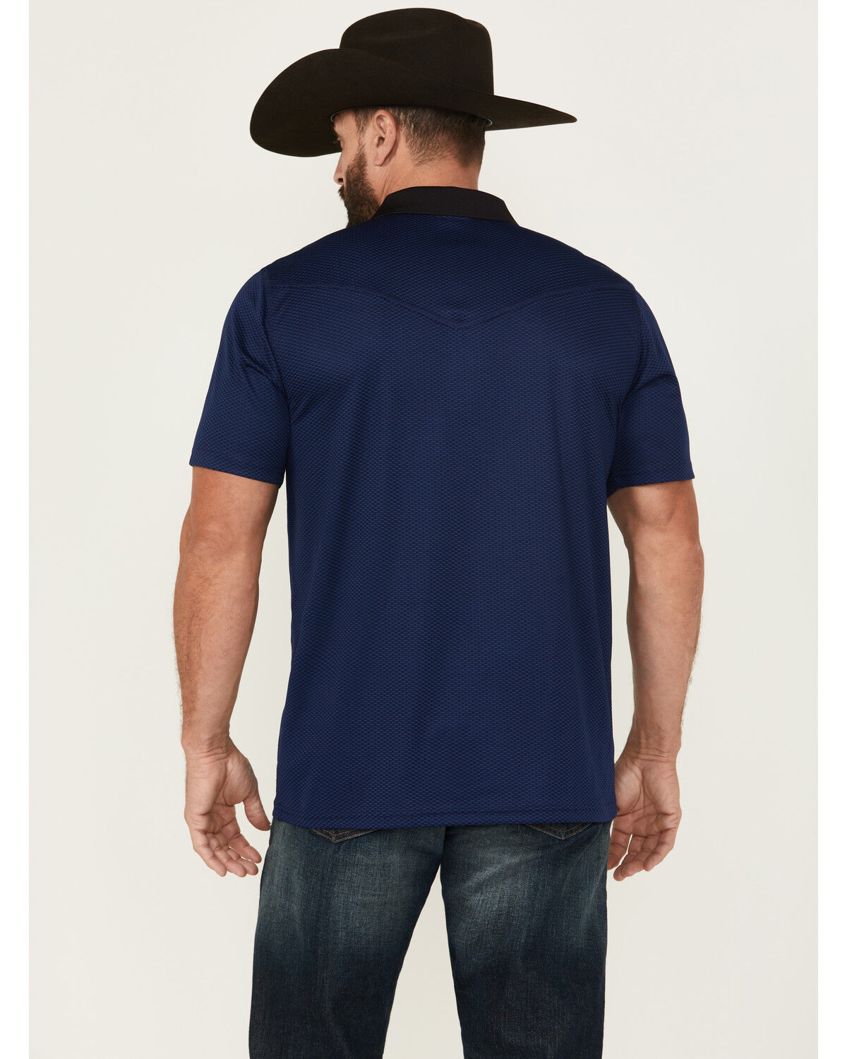 Image #4 - RANK 45® Men's Pickup Geo Print Short Sleeve Button-Down Polo Shirt, Blue, hi-res