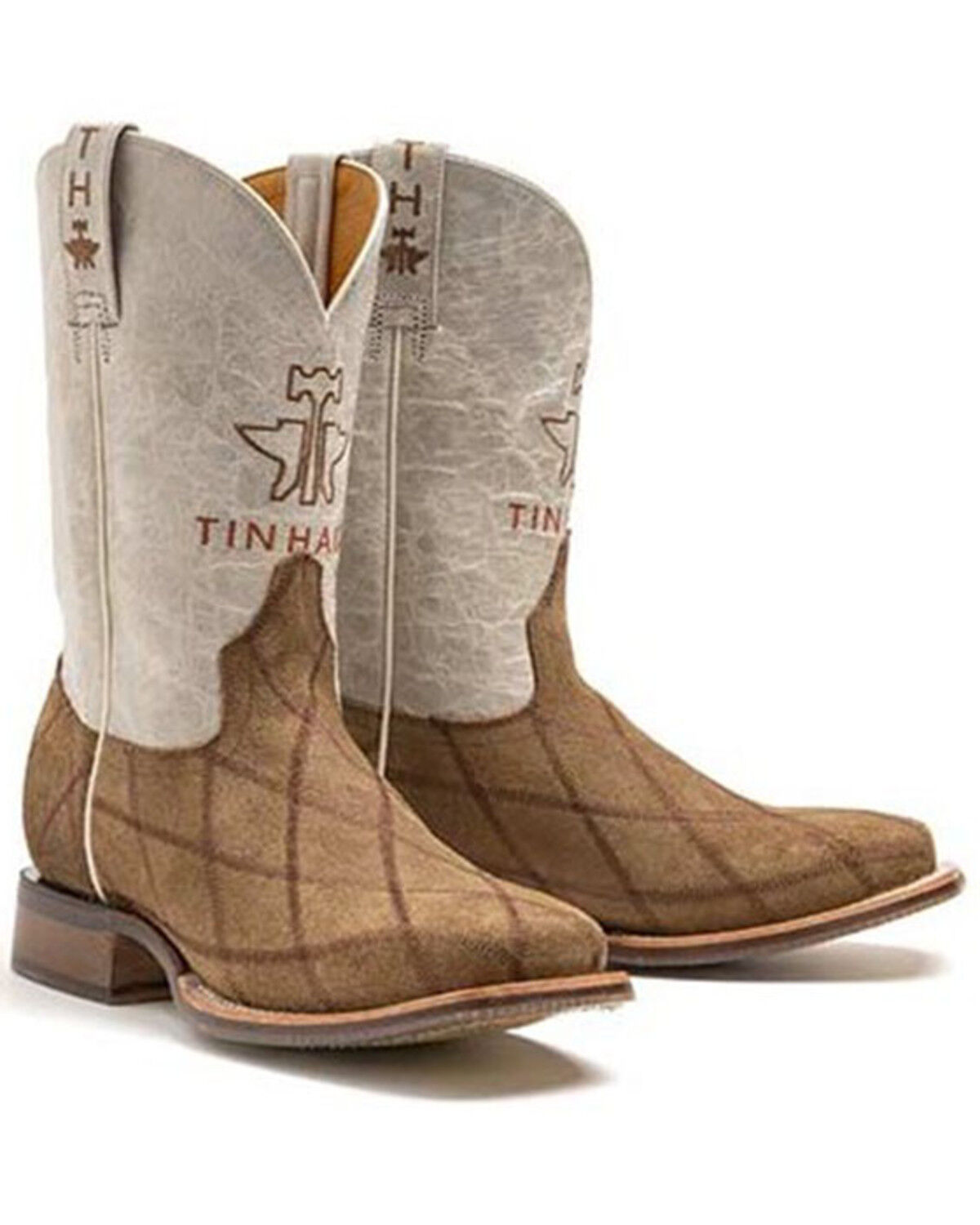 Image #1 - Tin Haul Men's Power Surge Western Boots - Broad Square Toe, Brown, hi-res