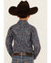 Image #4 - Roper Boys' Paisley Print Long Sleeve Pearl Snap Western Shirt, Blue, hi-res