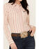 Image #3 - Wrangler Retro Women's Serape Striped Print Long Sleeve Pearl Snap Western Shirt , Ivory, hi-res