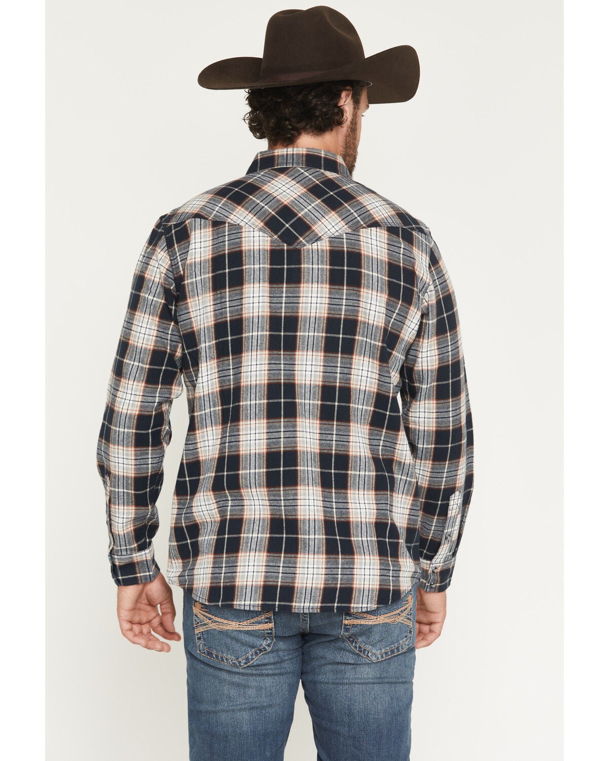 Image #4 - Moonshine Spirit&reg; Men's Dark Forest Plaid Print Long Sleeve Snap Flannel Shirt, Navy, hi-res
