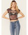 Image #1 - Affliction Women's Skull Mesh Baby Graphic Tee, Black, hi-res