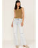 Image #1 - Cleo + Wolf Women's Light Wash High Rise Distressed Knee Flare Jeans, Blue, hi-res