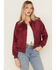 Image #2 - Idyllwind Women's Nash Vegas Satin Bomber, Maroon, hi-res