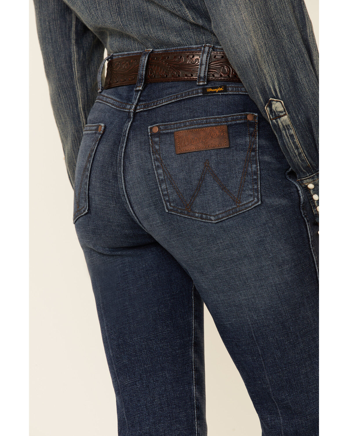 Image #3 - Wrangler Retro Women's Sara Dark Wash High Rise Bootcut Jeans, Blue, hi-res