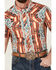 Image #3 - Rock & Roll Denim Men's Southwestern Short Sleeve Pearl Snap Western Shirt , Orange, hi-res