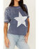 Image #2 - Bohemian Cowgirl Women's Burnout Star Short Sleeve Graphic Tee, Navy, hi-res