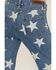 Image #4 - Rock & Roll Denim Women's Light Wash High Rise Star Print Americana Slit Flare Jeans, Light Wash, hi-res