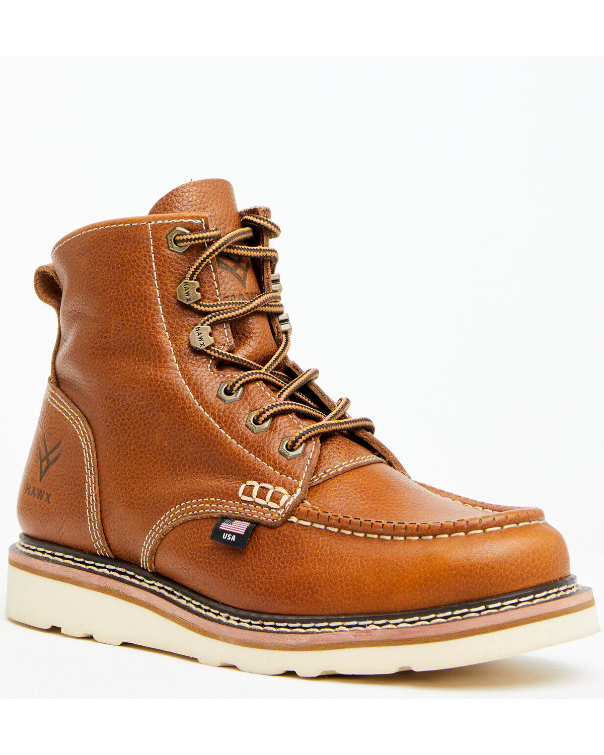 Image #1 - Hawx Men's 6" USA Pitstop Wedge Redesigned Work Boots - Soft Toe, , hi-res