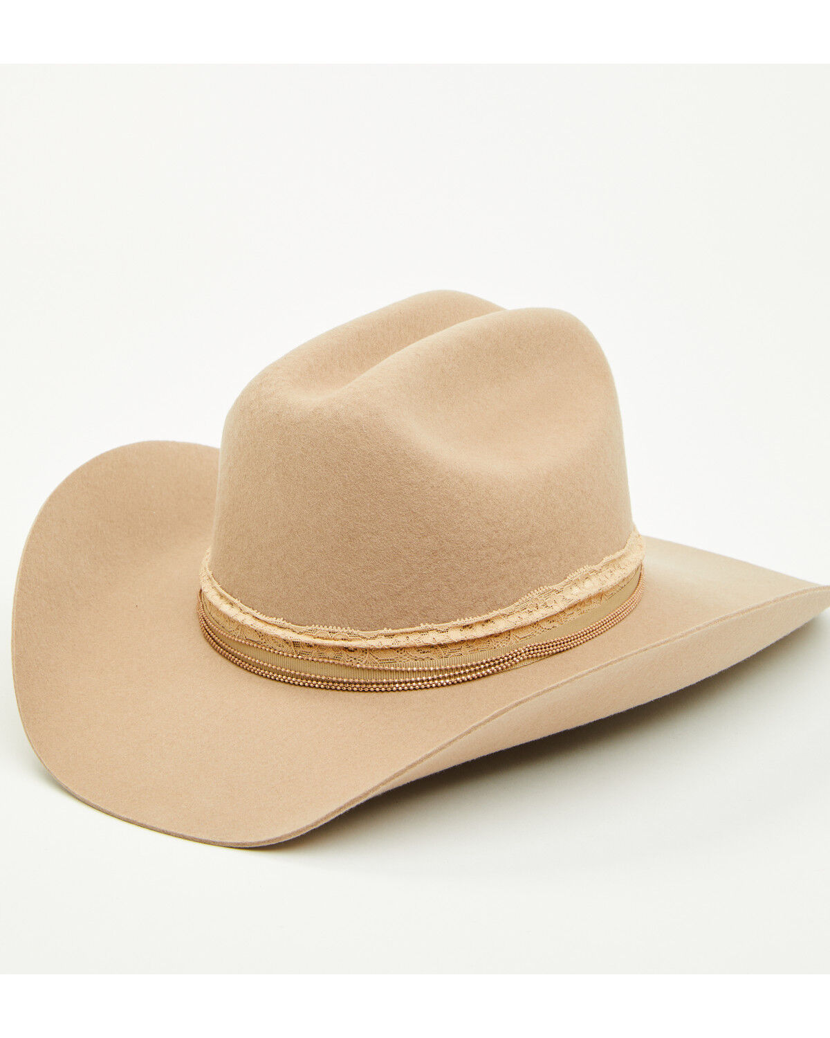 Image #1 - Shyanne Women's Lace Band Wool Cowboy Hat, Tan, hi-res