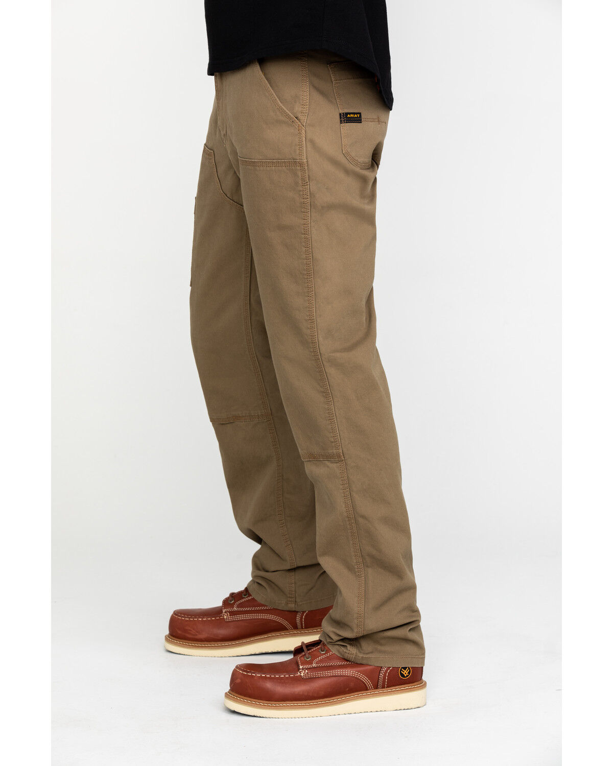 Image #3 - Ariat Men's Khaki Rebar M4 Made Tough Durastretch Double Front Straight Work Pants, Beige/khaki, hi-res