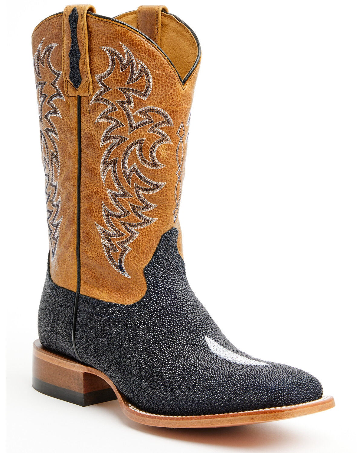 Cody James Men's Exotic Stingray Western Boots - Broad Square Toe, Navy, hi-res