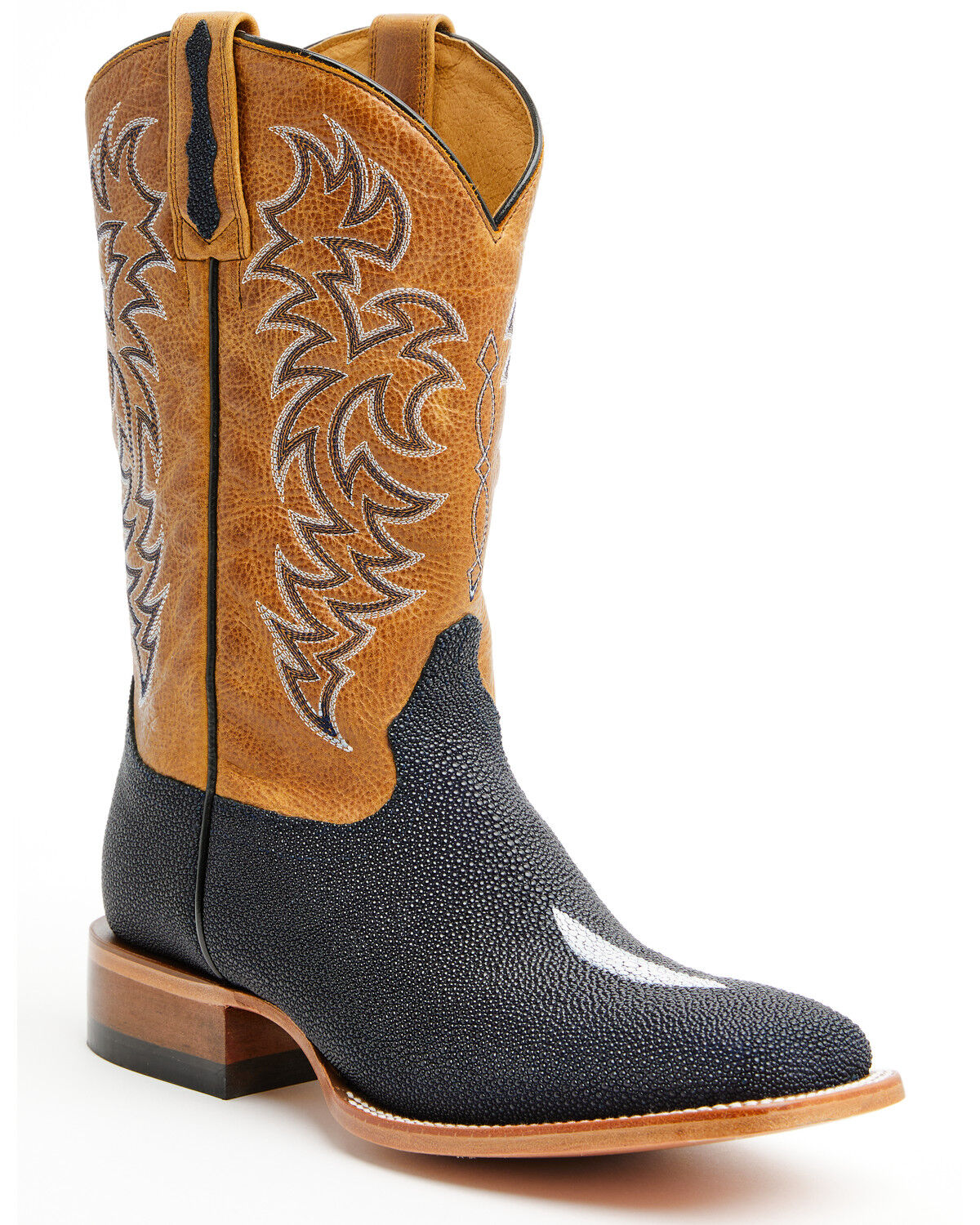 Image #1 - Cody James Men's Exotic Stingray Western Boots - Broad Square Toe, Navy, hi-res