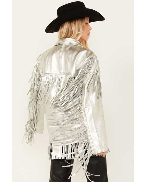 Image #5 - Understated Leather Women's Mystical Fringe Jacket , Silver, hi-res