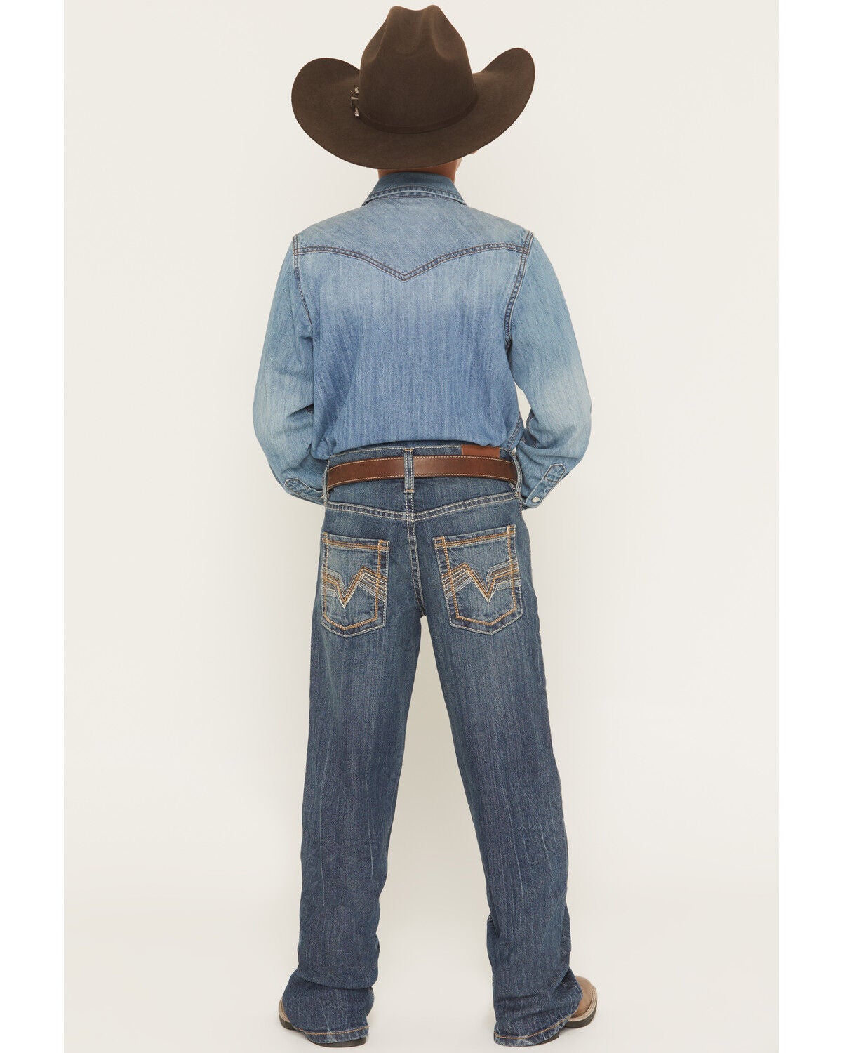 Image #3 - Cody James Boys' Texas Dark Wash Relaxed Bootcut Stretch Denim Jeans, Dark Wash, hi-res
