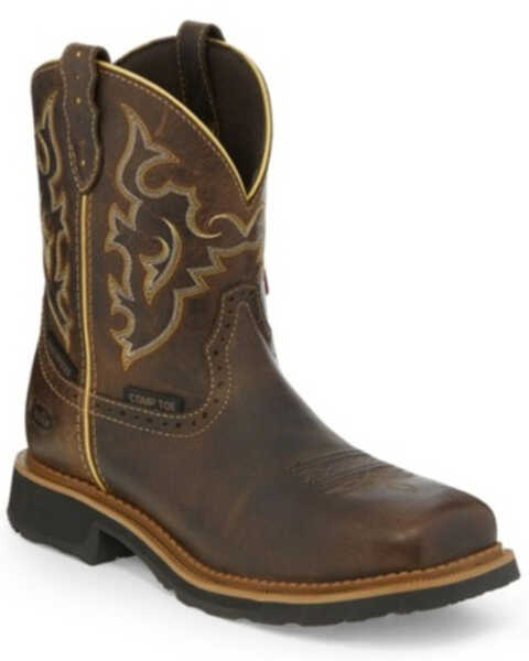 Justin Women's Jalena Waterproof Western Work Boots - Composite Toe, Pecan, hi-res