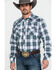 Image #1 - Rock 47 By Wrangler Men's Black Embroidered Plaid Long Sleeve Western Shirt  , , hi-res