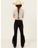 Image #3 - Cowgirl Hardware Girls' Side Fringe Bell Bottom Stretch Denim Jeans, Black, hi-res