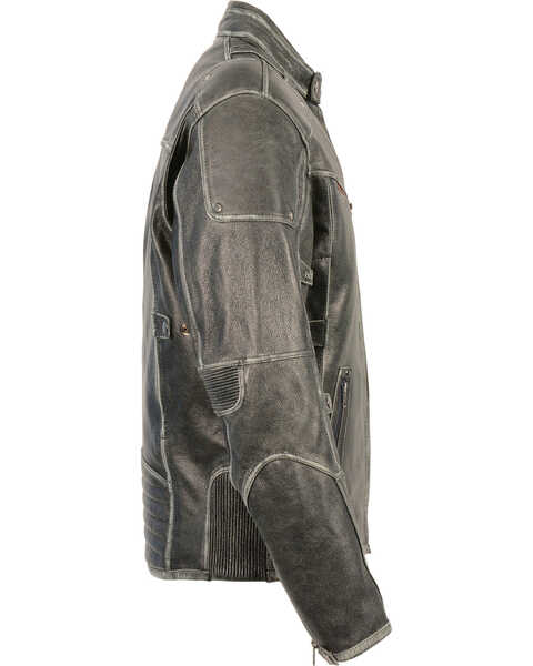 Image #2 - Milwaukee Leather Men's Vintage Distressed Triple Vented Jacket - 5X, Grey, hi-res