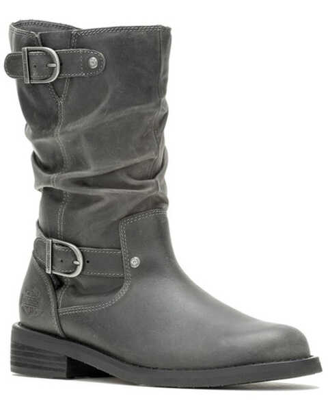Image #1 - Harley Davidson Women's 9" Almand Waterproof Slouch Fashion Boots - Round Toe , Slate, hi-res