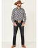 Image #2 - Rock & Roll Denim Men's Southwestern Striped Long Sleeve Snap Western Shirt, Black, hi-res