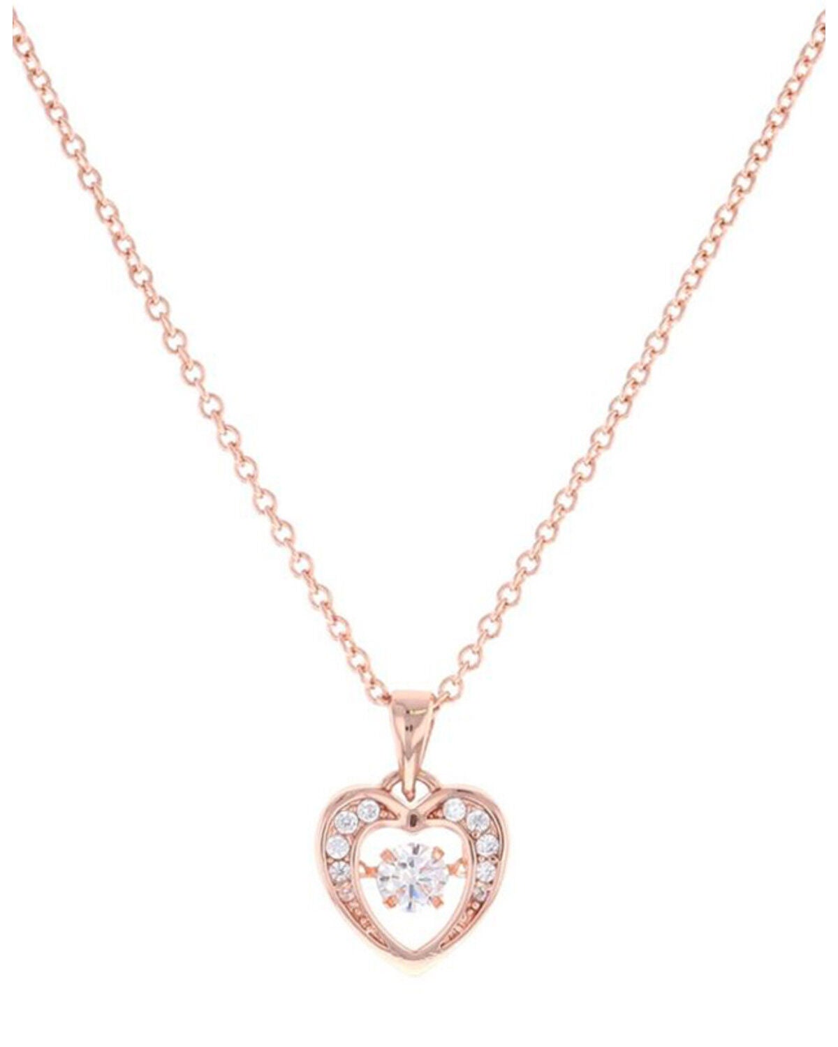 Image #2 - Montana Silversmiths Women's Let's Dance A Little Rose Gold Heart Necklace, Silver, hi-res