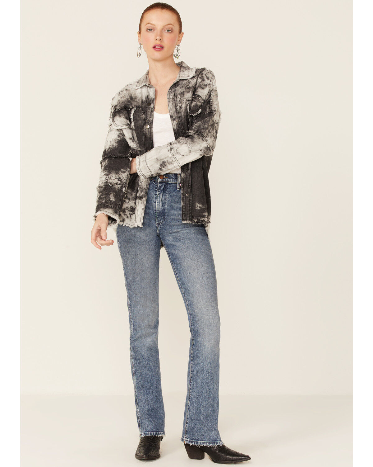 Image #4 - Revel Women's Tie-Dye Rock & Roll Snap-Front Shacket   , , hi-res