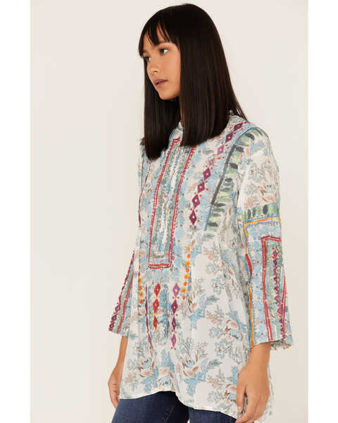 Image #2 - Johnny Was Women's Isla Embroidered Floral Print Tunic Blouse, No Color, hi-res