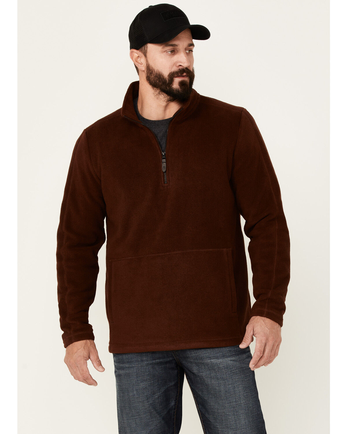 Image #1 - Moonshine Spirit Men's Lake View 1/2 Zip Front Fleece Pullover, Rust Copper, hi-res