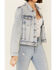 Image #3 - Driftwood Women's Light Wash Patchwork Cropped Button-Front Denim Jacket, Blue, hi-res