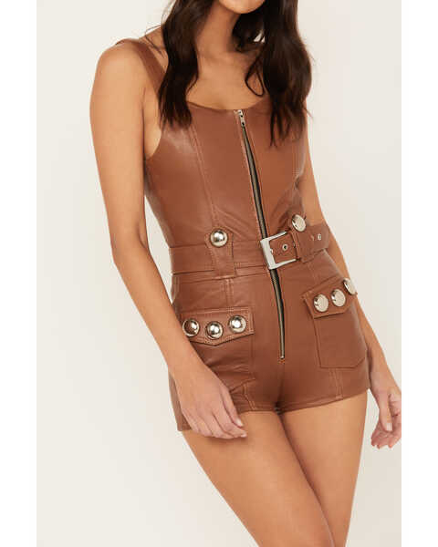 Image #4 - Understated Leather Women's Midnight City Romper, Tan, hi-res