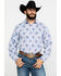 Image #1 - Tuf Cooper Men's Stretch Paisley Print Long Sleeve Western Shirt, Blue, hi-res
